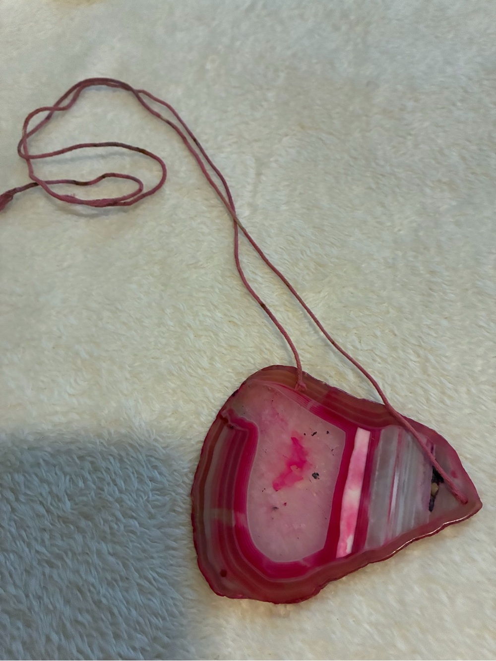 Pink Agate Pendant Necklace